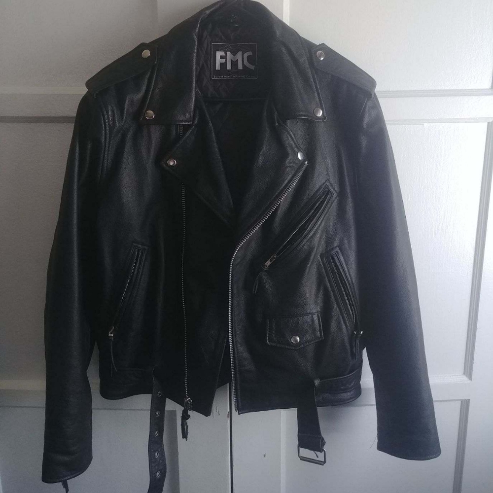 Leather moto jacket